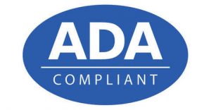 ADA Compliant logo in blue and white