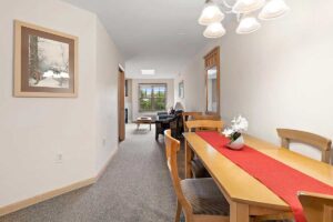 The Mill Creek Hotel and Suites in Lake Geneva gold suites dining room table